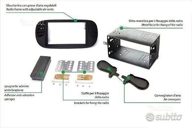 Kit mascherina autoradio 2DIN Fiat 500