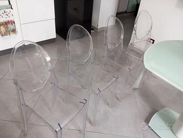 N.4sedie trasparenti da pranzo. 
