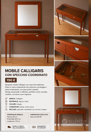 Calligaris- consolle + specchio in ciliegio