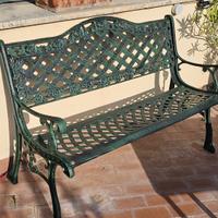 Panchina in Ghisa Schienale Lavorato Rose NUOVE 