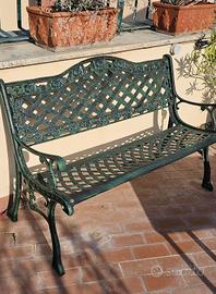 Panchina in Ghisa Schienale Lavorato Rose NUOVE 