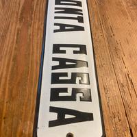 Insegna smaltata bombata Pronta cassa epoca