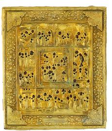 Antica icona Russa le 12 feste e resurrezione