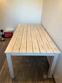 Tavolo legno  bianco interno esterno