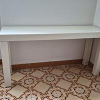 Tavolino basso lungo in legno bianco stile moderno