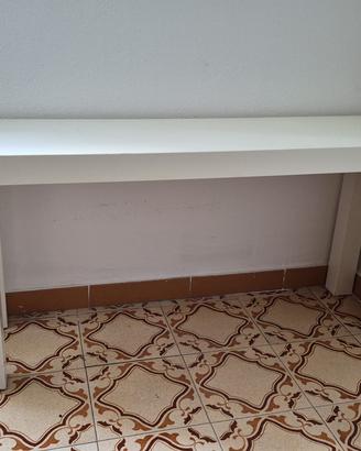 Tavolino basso lungo in legno bianco stile moderno