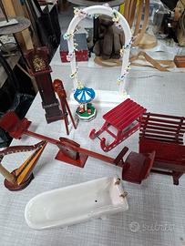casa delle bambole  in miniatura vintage  9 pezzi 
