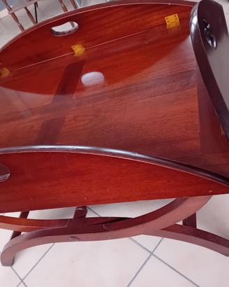 Tavolino da salotto in legno con piano vassoio