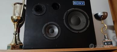 stereo con casse e amplificatore artigianale 