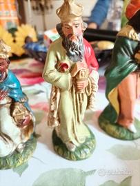 Re Magi statuine presepe anni '50 originali vintag