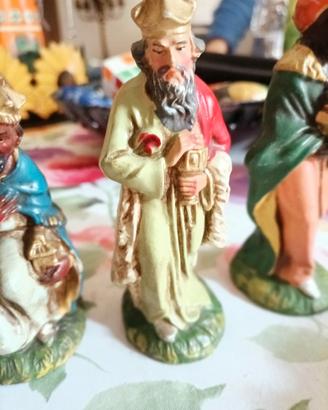Re Magi statuine presepe anni '50 originali vintag