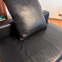 Divano elemento Jolly in vera pelle nera