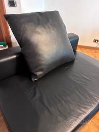 Divano elemento Jolly in vera pelle nera