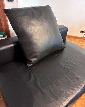Divano elemento Jolly in vera pelle nera