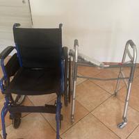 Sedia a rotelle e deambulatore