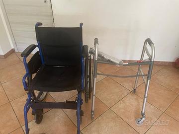 Sedia a rotelle e deambulatore