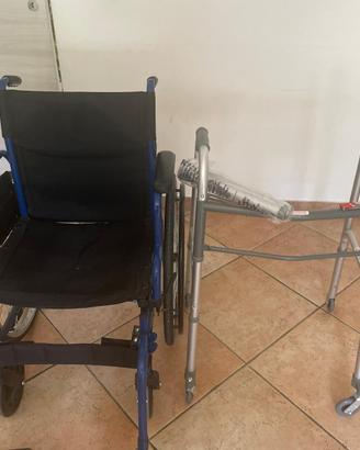 Sedia a rotelle e deambulatore