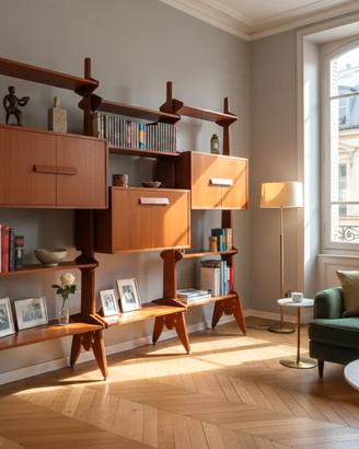 Mid century teak libreria modulare AV Arredamenti