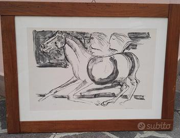 Litografie cassinari bruno donne cavalli