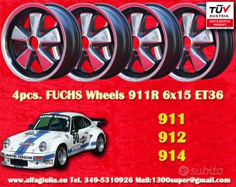 4 pz. cerchi Porsche Fuchs 6x15 ET36 356 C SC 911