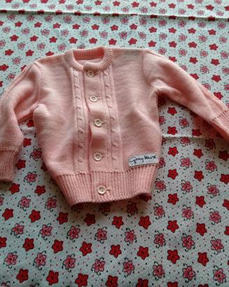Maglia in lana neonata colore rasa 
