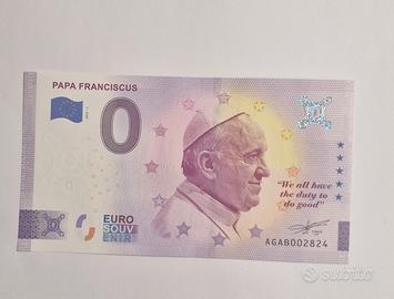 0 euro souvenir banconota papa Francesco
