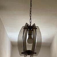 Lampadario moderno in vetro satinato