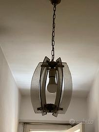 Lampadario moderno in vetro satinato