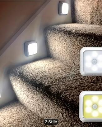 2 Luci LED con Sensore di Movimento Senza Fili