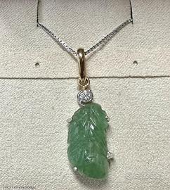 COLLANA ORO 18kt. DIAMANTE E SMERALDO INCISO 7,68