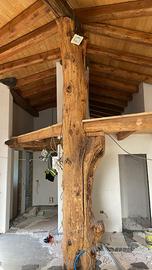 Pali di castagno in blocco