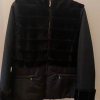 Giaccone Cannella nero tg 46 misto ecopelliccia