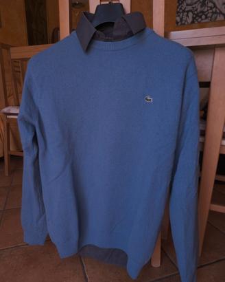 maglione Lacoste taglia M con camicia grigia 