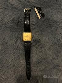 Zenith vintage oro quadrato con conturino nero