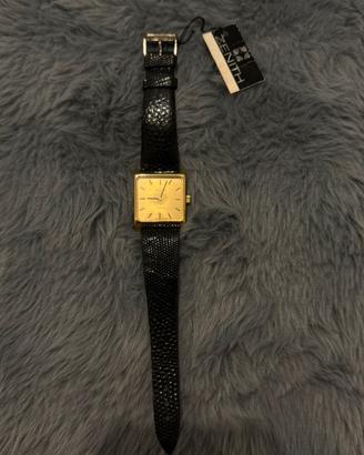 Zenith vintage oro quadrato con conturino nero