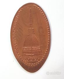 Medaglia ovale in rame Mole Antonelliana Torino