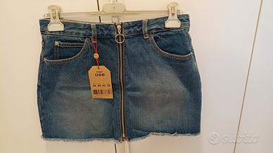 Minigonna jeans Jennyfer NUOVA zip sfrangiata