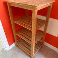 Scaffale/consolle in legno con ripiani