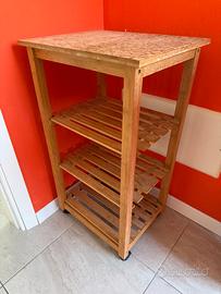 Scaffale/consolle in legno con ripiani