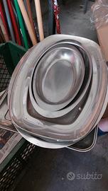 10 vassoi in acciaio da ristorante 