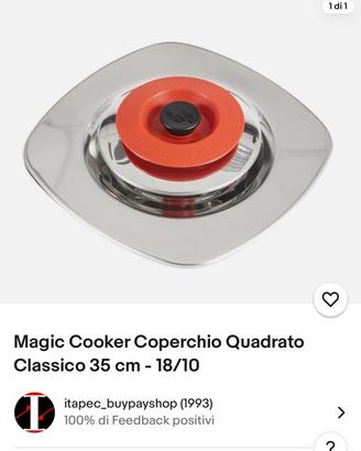 Magic Cooker coperchio quadrato 35 cm classico