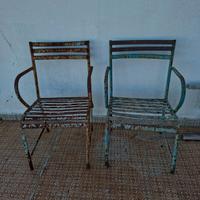 Coppia di sedie in ferro da terrazzo vintage