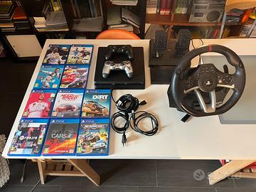 PS4+Volante con Pedali+2 Controller+10 Giochi