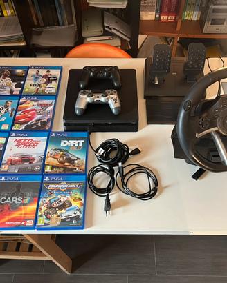 PS4+Volante con Pedali+2 Controller+10 Giochi