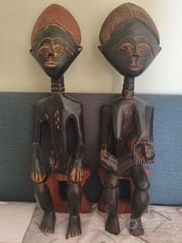 Coppia di statue africane Baule/Senufo – anni70/90