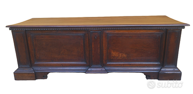 Cassapanca Emiliana intarsiata in noce XVIII sec