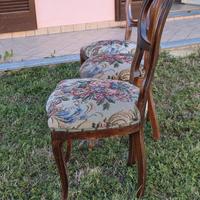 Sedie vintage imbottite a fiori