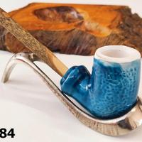 Pipa CHIOGGIOTTA blu liscia in terracotta