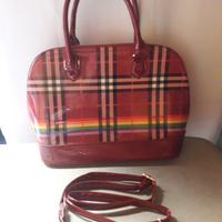 BORSA A MANO ROSSA SCOZZESE CON TRACOLLA