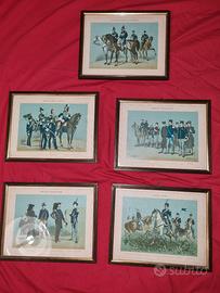 5 quadretti militari- Serie di 5 tavole Cenni